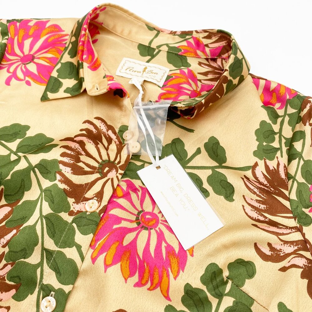 Flora Bea | Natalie Floral Midi Shirt Dress w/ Removable Waist Tie  | NWT - Picture 9 of 12